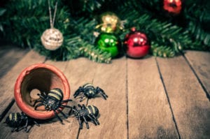 Christmas and Halloween Decorations on the Floor