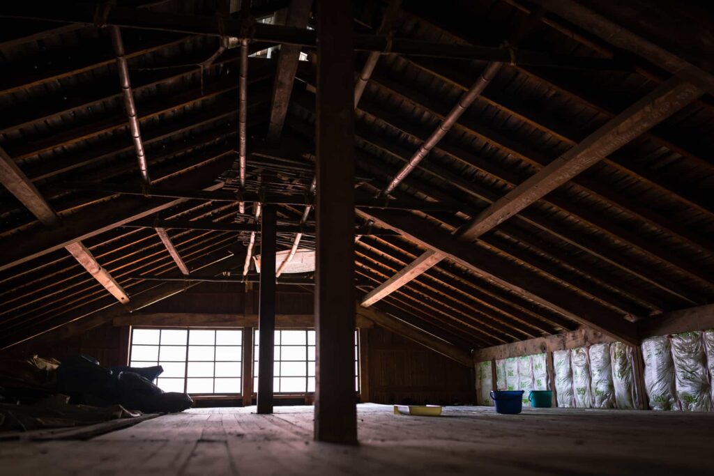 a dark attic